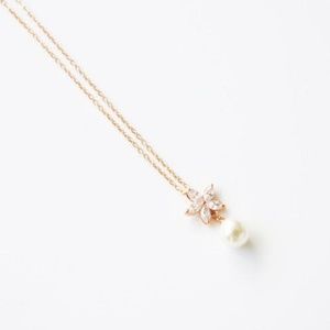 18K Rose Gold plated Austrian crystal pearl NEW